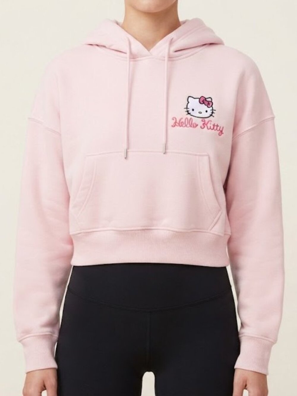 Sanrio Hello Kitty Pink Cropped Hoodie Sweatshirt